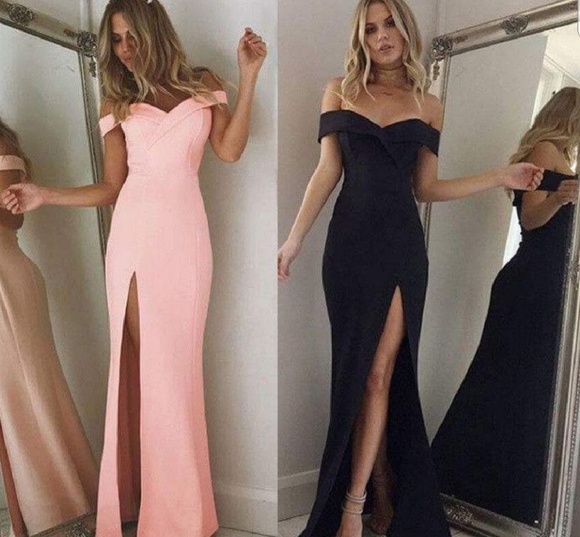 Women's off shoulder long dress - Picture 3 of 4